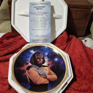 Star Trek Lieutenant Worf Collector's Plate.